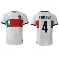 Camisa de Futebol Portugal Ruben Dias #4 Equipamento Secundário Mundo 2022 Manga Curta